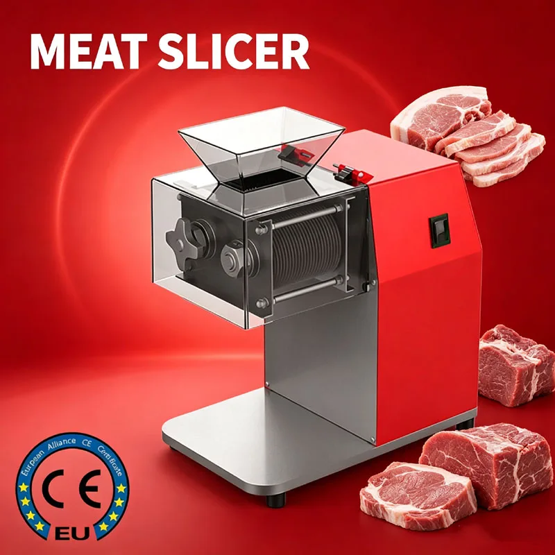 Electric Commercial Meat Slicer Vegetable Cutting Machine Pork Lamb Beef Food Chopper Meat Grinder Dicing Machine
