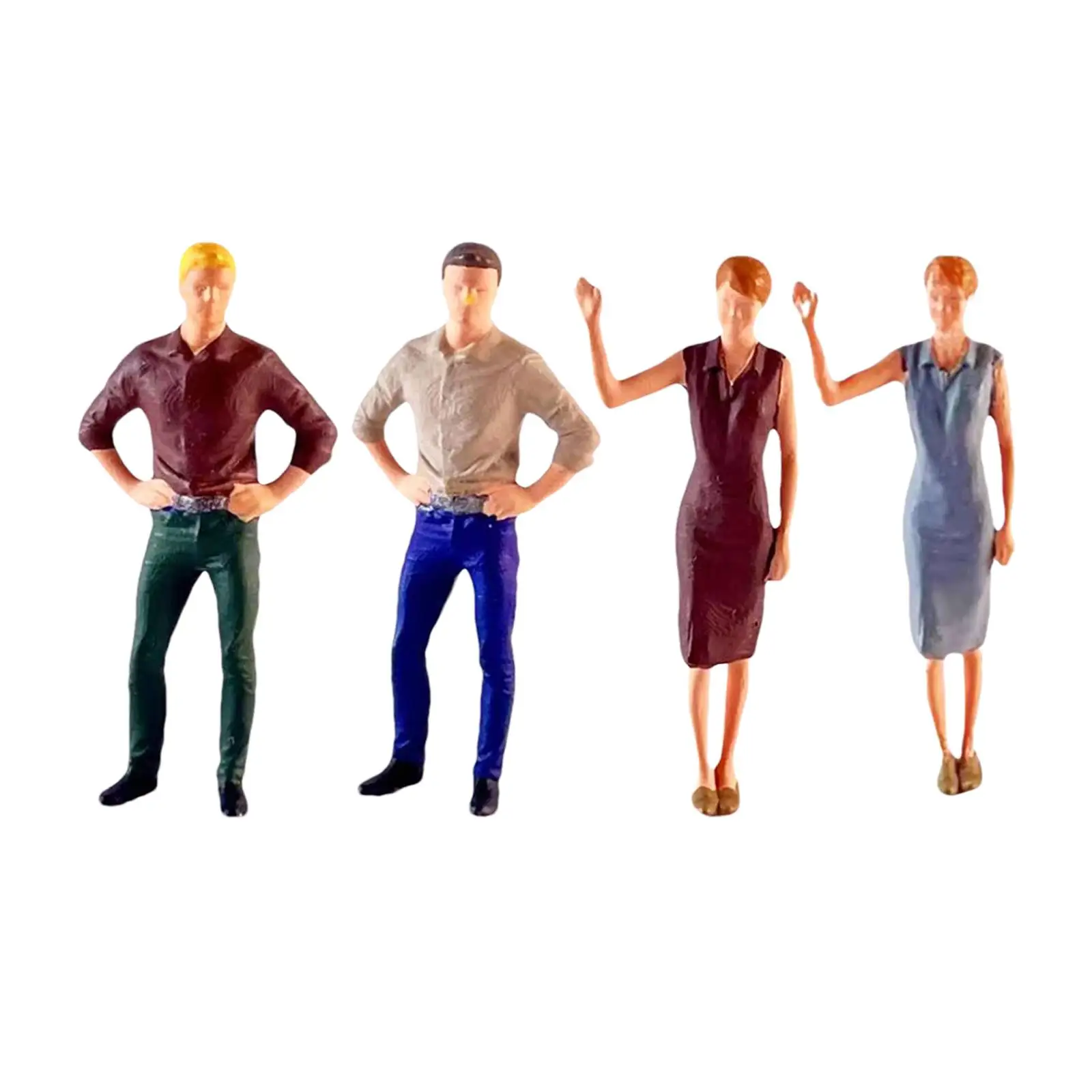 1/64 persone figura treno parco Street People Figure Mini persone Figurine per fotografia puntelli scena in miniatura accessori Decor
