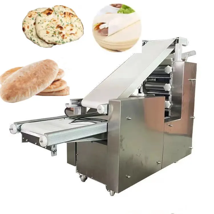 Flat Naan Arabic Pita Bread Chapati Pancake Roti Maker Flour Tortilla Making Machine Fully Automatic Motor 2200W High Capacity