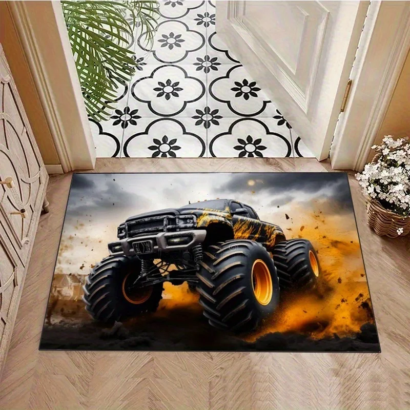 Monster Ride Design Luxury Mat, Non-Slip – Suitable for Entryway, Living Room, Bedroom, Sofa Edge, Gaming Chair, Office Chair, L