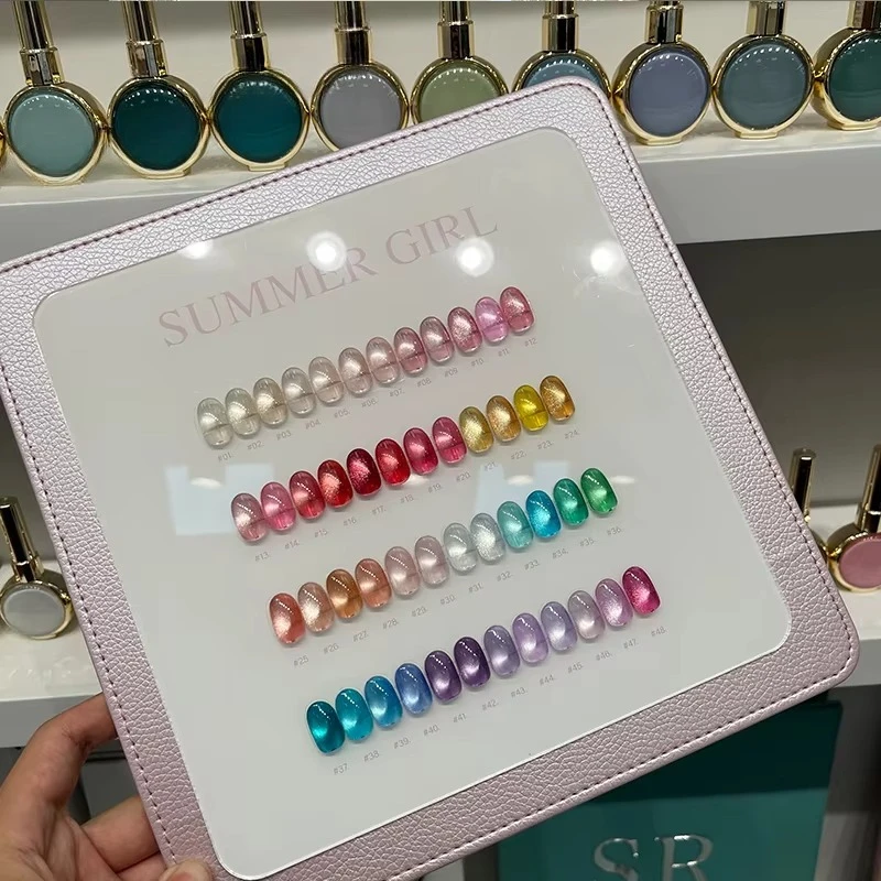 SR COLUX 2025 New 12 Colors 50 Colors Broken Diamond Cat Eye UV Gel Nail Art Set Long-Lasting HEMA-Free TPO-Free Non-toxic