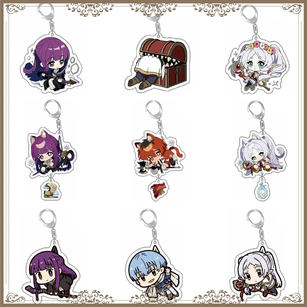 Manga Frieren Beyond Journey's End Plastic Anime Keychain Fern Himmel Cartoon Decorative Bag Parts Baji Trendy Collecctions