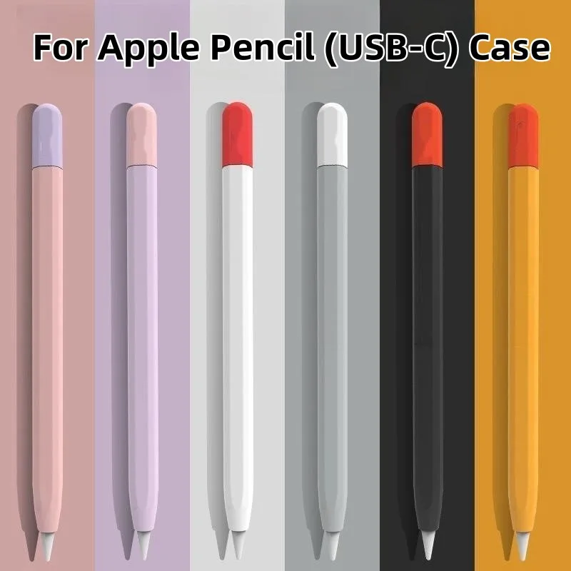 Case for Apple Pencil USB-C Case Tablet Stylus Protective Cover Soft Silicone Shockproof Non-slip