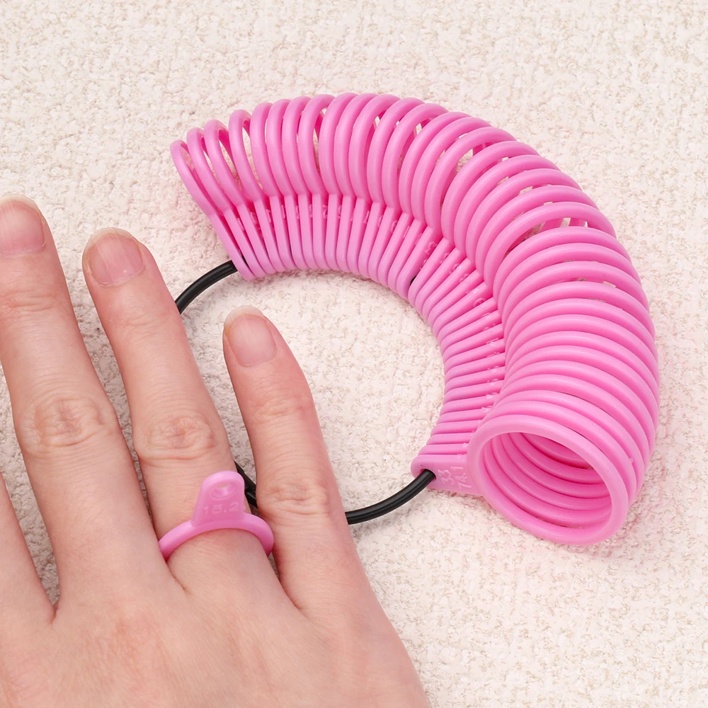 1pc Plastic Jewellery Measuring Ring Tool Ring Finger Gauges Sizer Meter Hand Loop US 0-13 & UK A-Z for DIY Jewelry Size Tools
