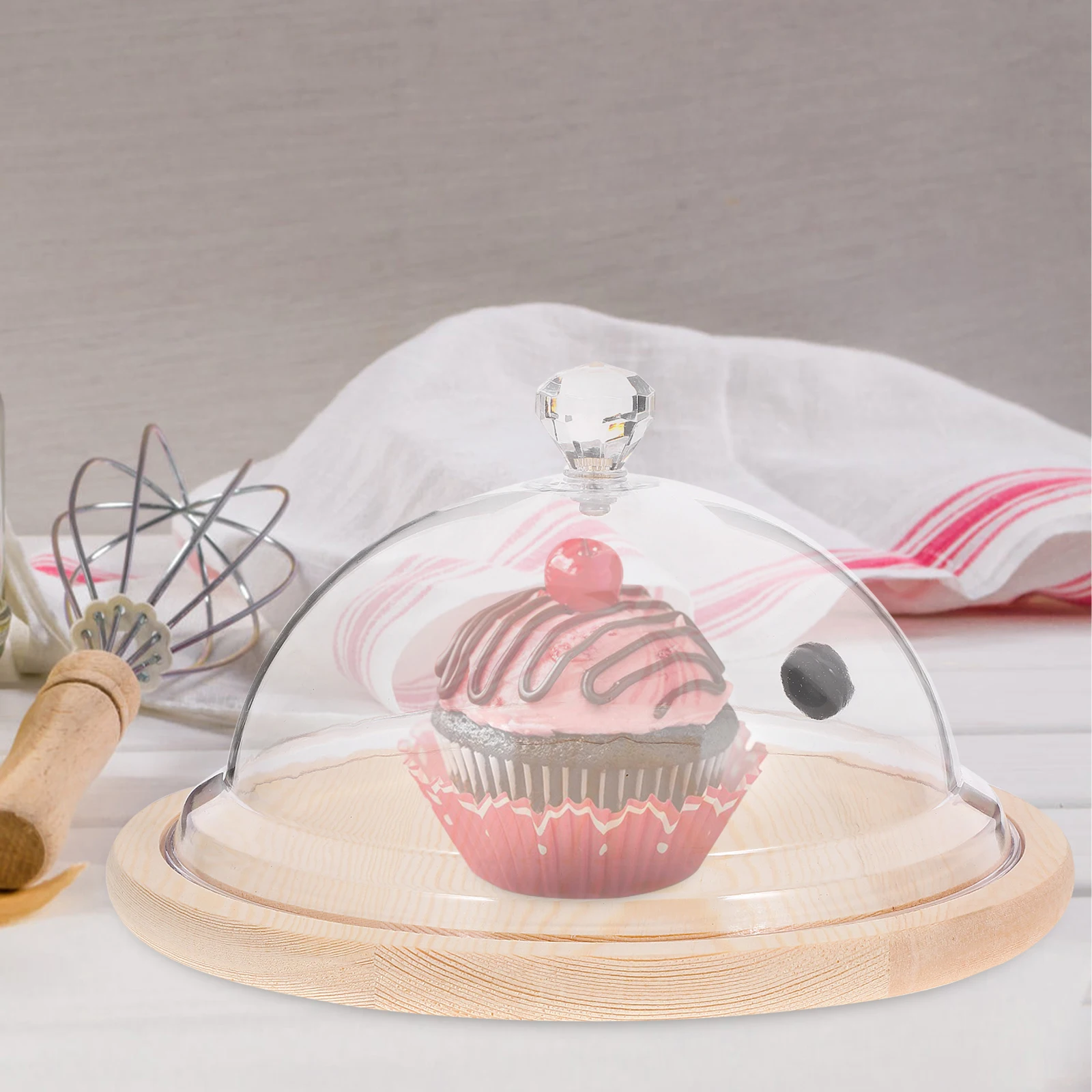 

Cake Dome Clear Plastic Food Cover Reusable Transparent Lid For Dessert Display Protection Household Kitchen Bar Tool Smoke