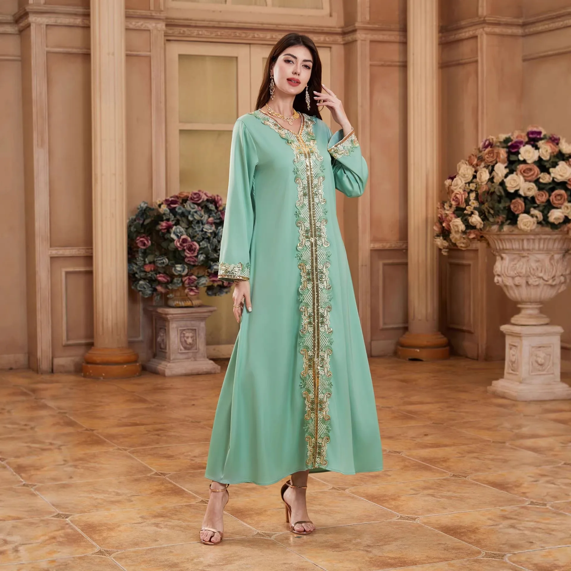 

Eid Women Dress Abaya Muslim Jalabiya Ramadan Vestidos Largos Embroidery Party Dresses Arab Long Robe Morocco Dubai Kaftan 2026