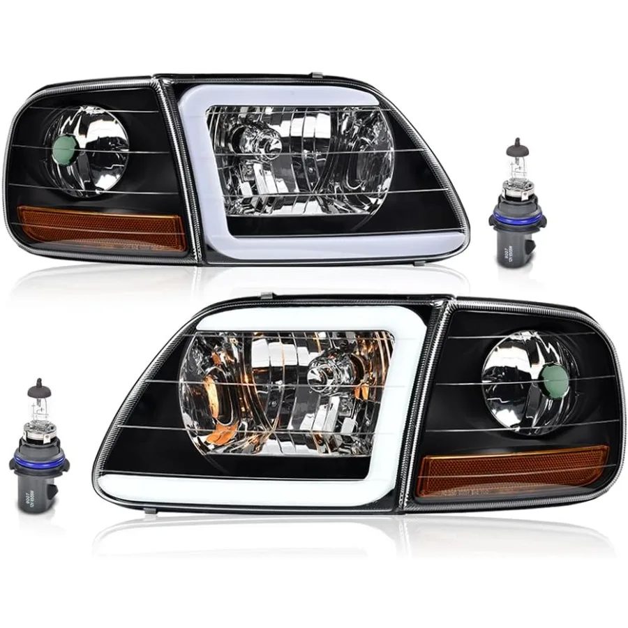 

LED DRL Headlights and Corner Parking Lights Kit for 19972002 Expedition 19982003 F150 2004 F150 Heritage 19981999 F250 Clear