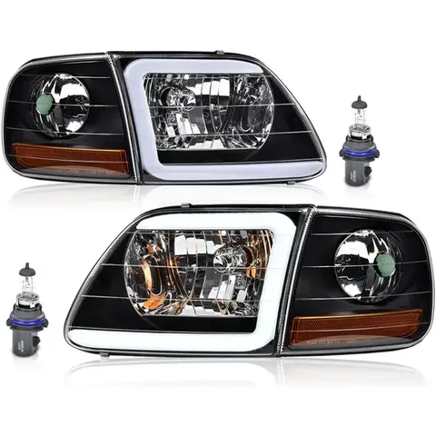 LED DRL Headlights and Corner Parking Lights Kit for 19972002  Expedition 19982003  F150 2004 F150 Heritage 19981999 F250 Clear