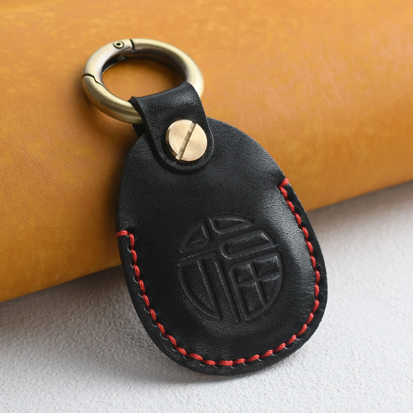 Genuine Leather For AirTag Keychain Access Entrance Guard Card Protector Portable NFC Smart Key