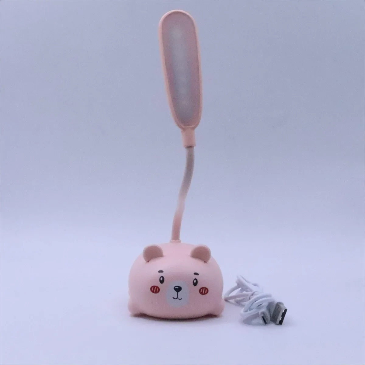 USB Charging LED Small Table Lamps Cute Pet pink bear Mini Night Lights Student Learning Eye Protection Book Lamps Bedside Decor