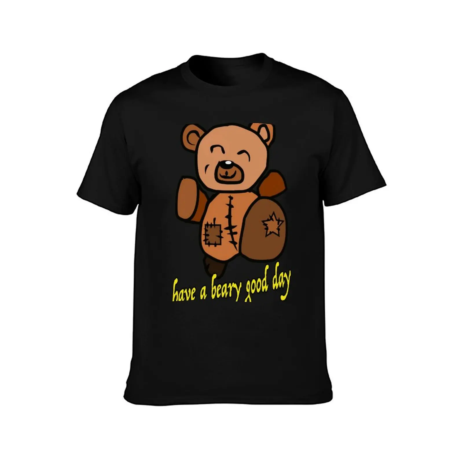 Cuddly little bear! T-Shirt Simple Solid Color Crew Neck Tee T-Shirt