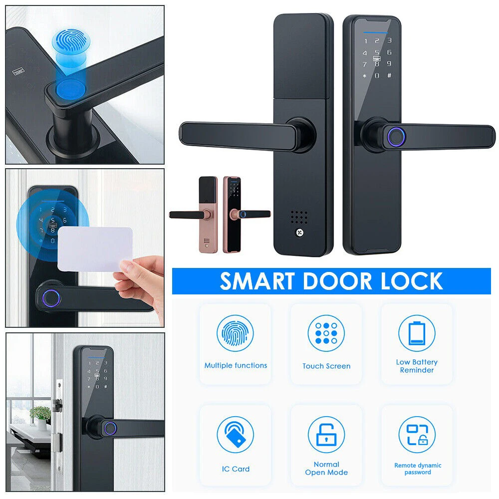 CDOK K7 Pro Tuya smart lock fingerprint lock password lock door lock black red bronze image 3
