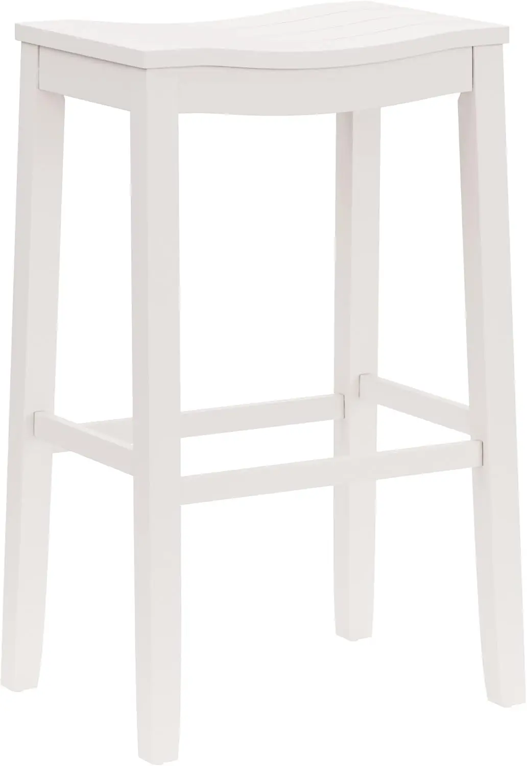 Furniture Fiddler Backless Saddle Bar Stool, White