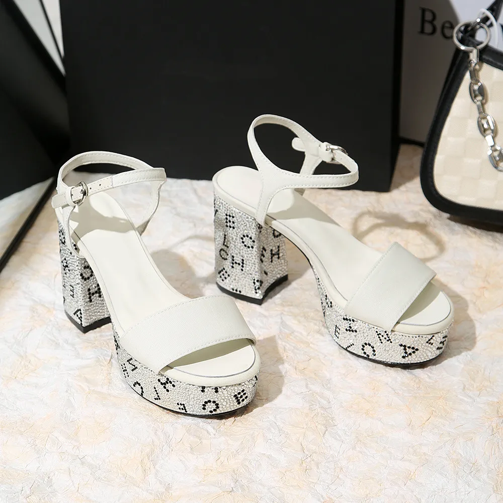 MILI-MIYA New Arrival Simple One-Strap Design Women Kitting Sandals Thick Heels Round Toe Buckle Strap Dress Party Summer Shoes