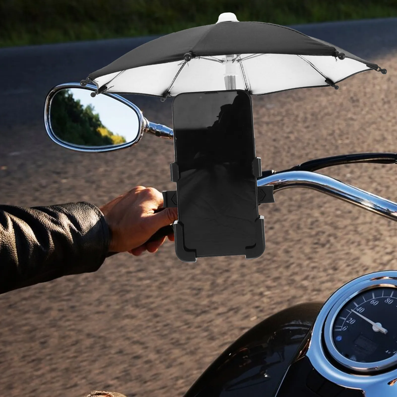 Cycling Phone Holder Mini Umbrella Waterproof Bike Navigation Mount for Motorcycle Electric Bike Bicycle Handlebar 4
