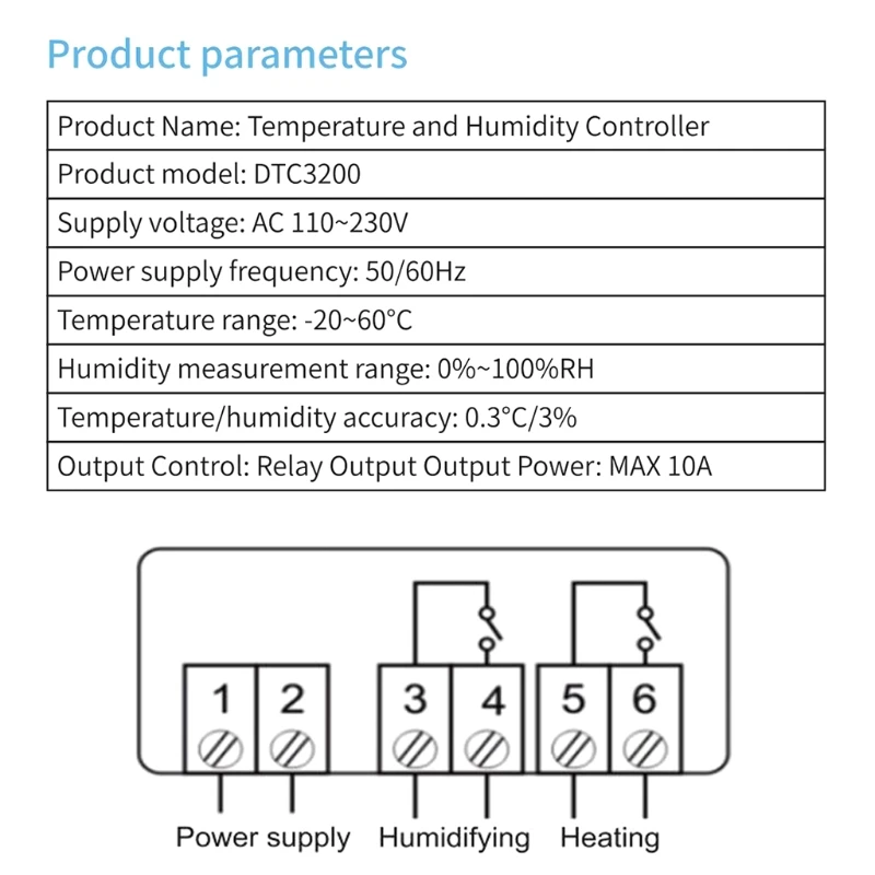 Thermostat Humidistat 110V 220V Temperature Humidity Controller for Incubator 94PD