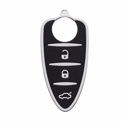 Cocolockey Silicone Rubber Key Pad Fit for Alfa Romeo Mito Giulietta 159 GTA 3 Buttons Flip Remote  In Black Red Car Styling