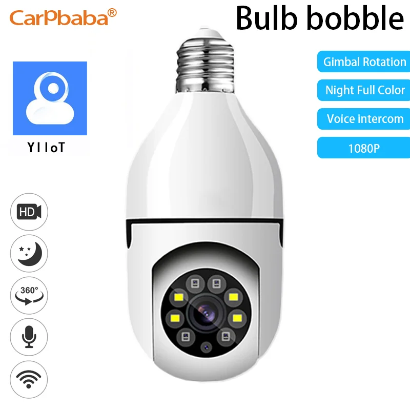 

CARPBABA YIIoT 1080P Wifi Bulb E27 Surveillance Camera Color Night Vision 360° Rotating Human Tracking Two-way Talk Smart Home