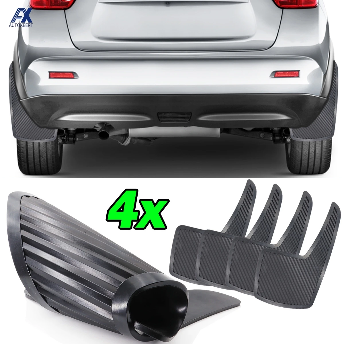 4x Rubber Universal Soft Mudflaps Mud Flaps Splash Guards For Nissan Leaf Juke Micra Elgrand Note Pulsar GTR Navara 350z 370z