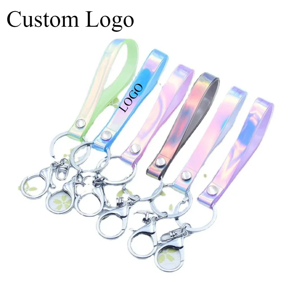 

Custom Print Logo Keychain PVC Rope Car Bag Pendant Key Chain Holder DIY Keyring Gift for Men and Women