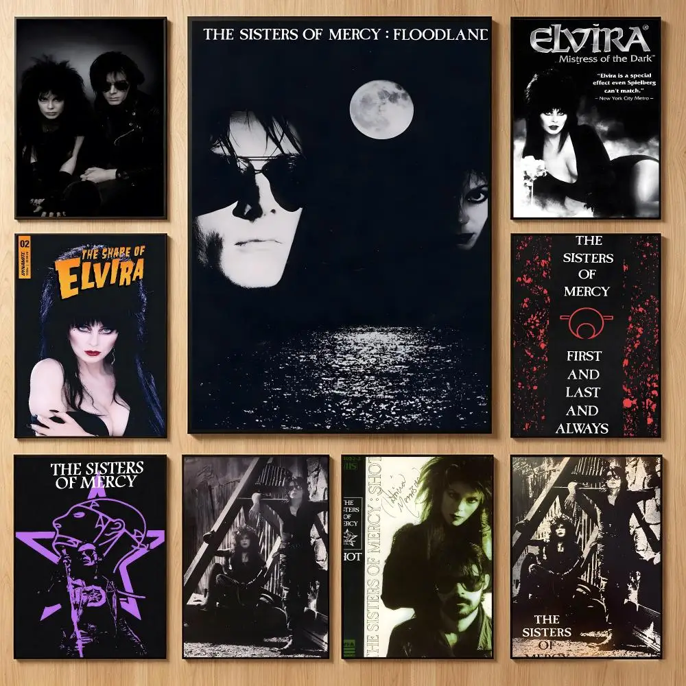Gothic Rock Band T-The Sisters of Mercy Poster Classic Self-Adhesive PP Wall Sticker for Living Room Bar Decor Gift