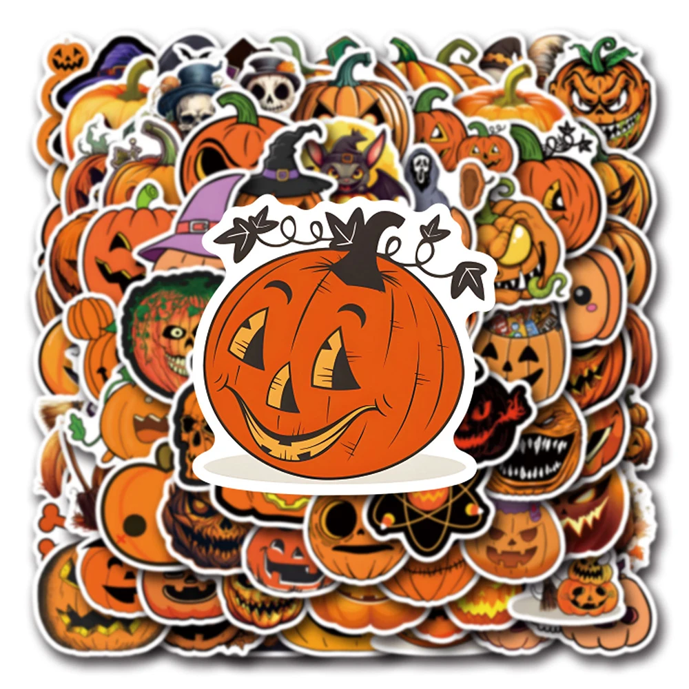 10/30/55/110PCS Funny Pumpkin Halloween Stickers Cool Graffiti Decoration DIY Skateboard Fridge Phone Bike Wall Decals Kids Toys