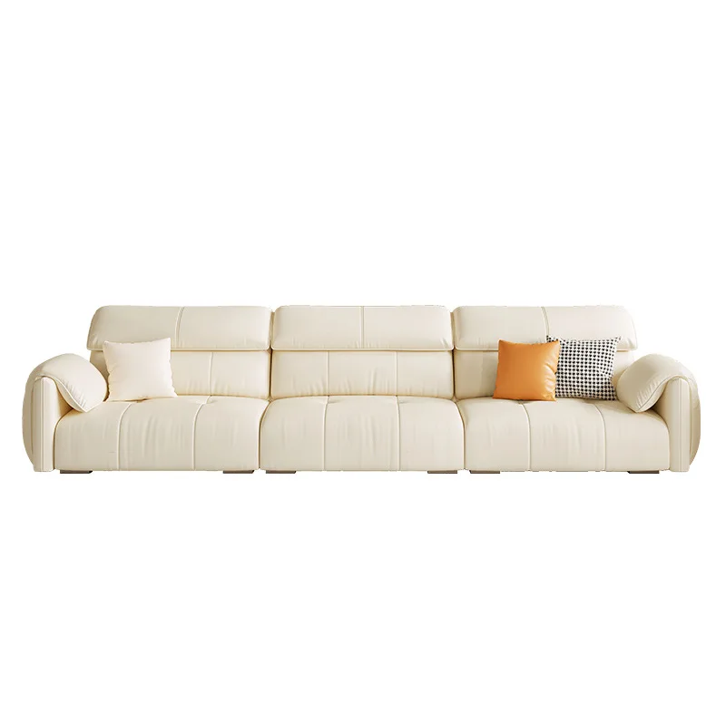 

Furniture Light Luxury Sofa Simple Modern Living Room Small Unit Cream Wind Elephant Ears Latex Leather Sofa