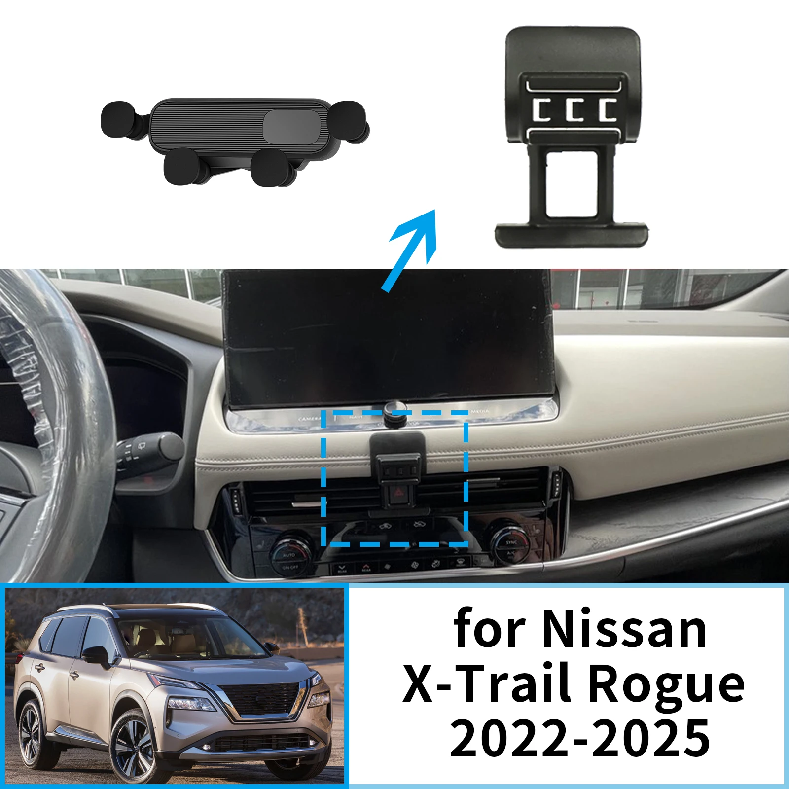 

for Nissan X-Trail Rogue T33 2022 2023 2024 2025 Car Mobile Phone Holder GPS Bracket Navigation Stand Auto Accessories