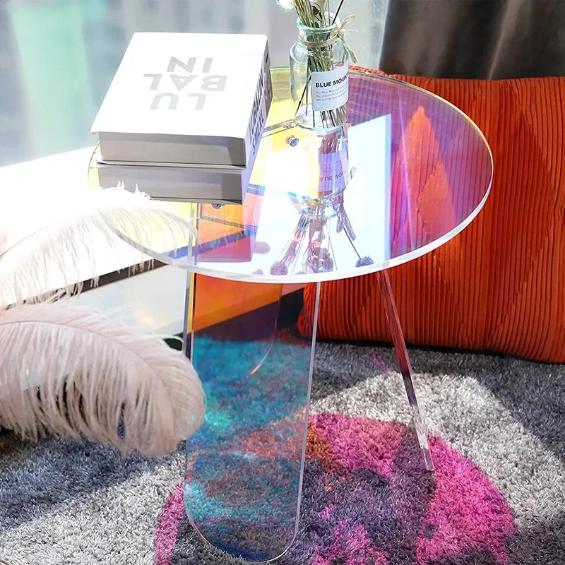 Internet celebrity detachable small coffee table, home simple sofa corner table, balcony colorful, acrylic coffee tea table