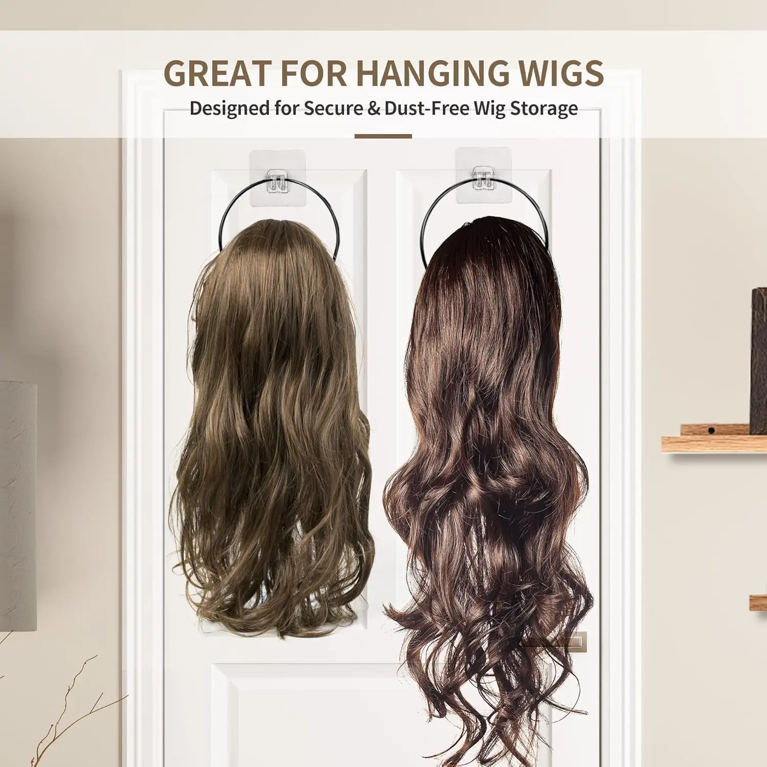 10 Pack Wig Holder Organizer for Closet Display