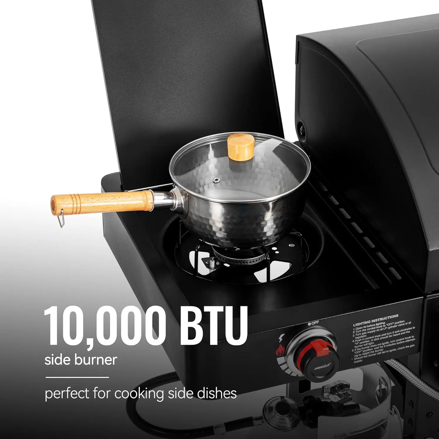 2-Burner Gas and Charcoal Combo Grill with Offset Smoker & Side Burner, 34,000 BTU Dual Fuel Grill, 1020 Sq. In. Cooking Area