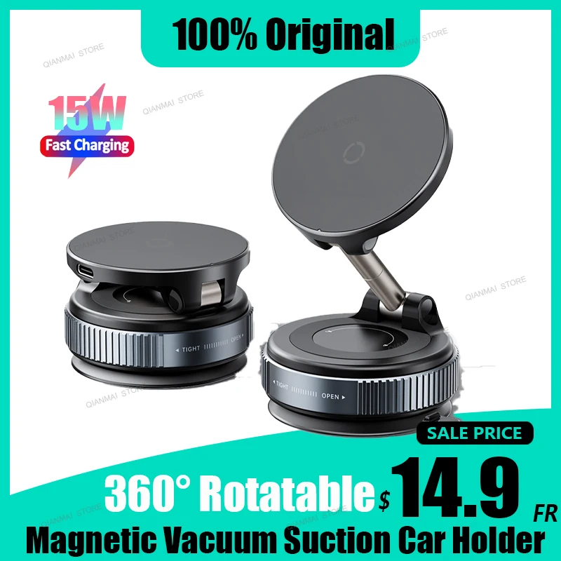 

NEW Smart Mobile Phone Holder K009 Double-Sided Car Mount Live Broadcast Magnetic Adsorption Bracket Vacuum Adsorption Stand