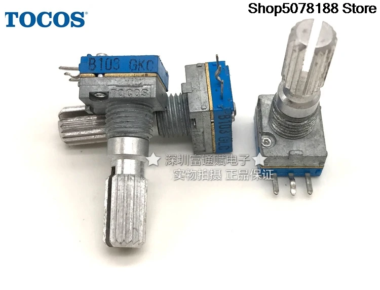 Japan TOCOS 9 MM potentiometer 180 grad R097 einzigen B10K 20 spindel einzigen spule potentiometer