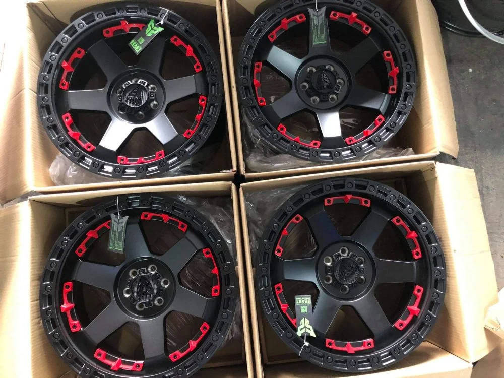 تسليم المصنع مباشرة عجلات BEAST للطرق الوعرة 6*139.7 أكياس 17 18 0 بوصة إطارات السيارة الدوارة محور العجلة 4x4 جنوط سبيكة لاقط جيه