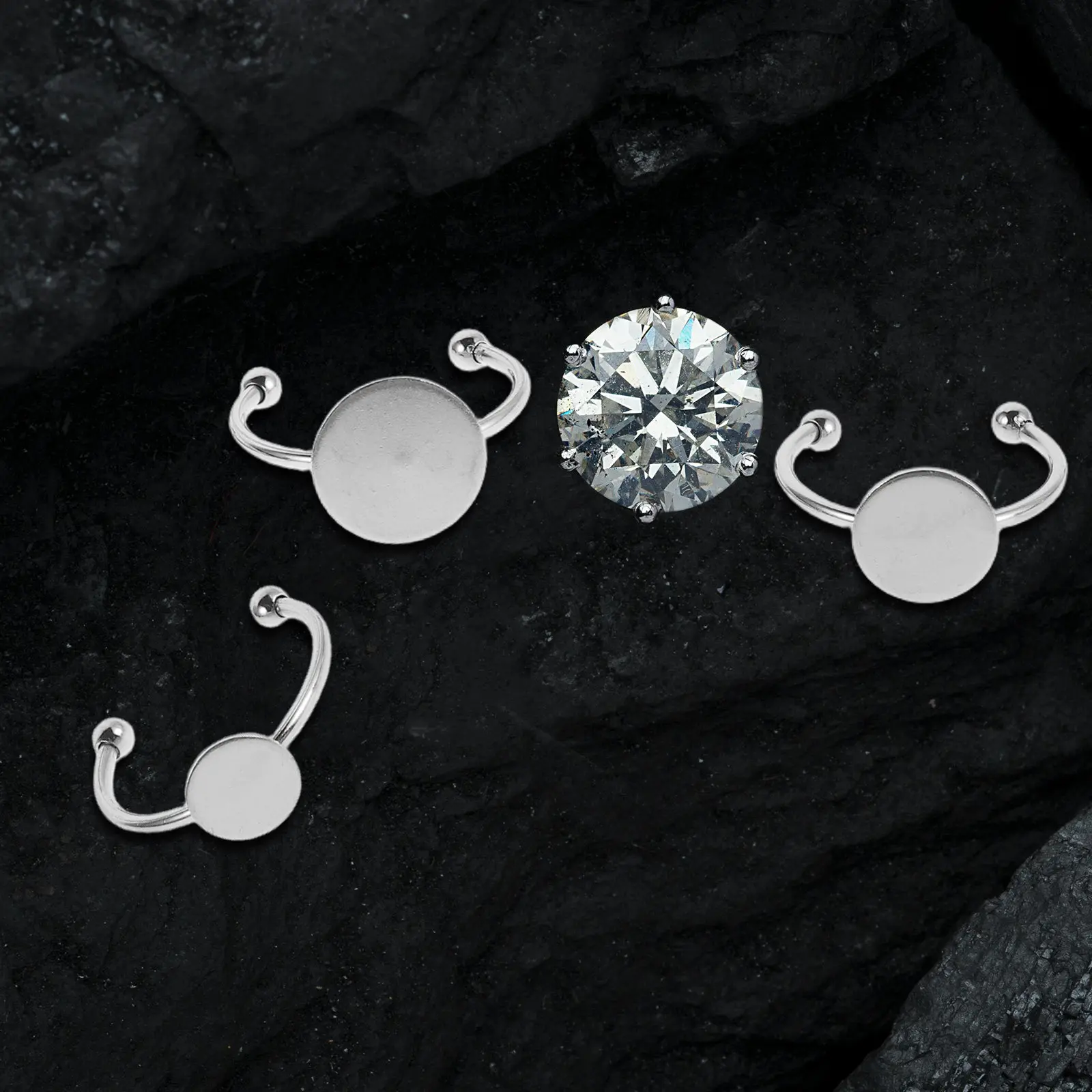 

30 шт. заготовок для колец, регулируемые металлические основы для изготовления ювелирных изделий своими руками, серебряные основы для кабошонов, компоненты для подвесок