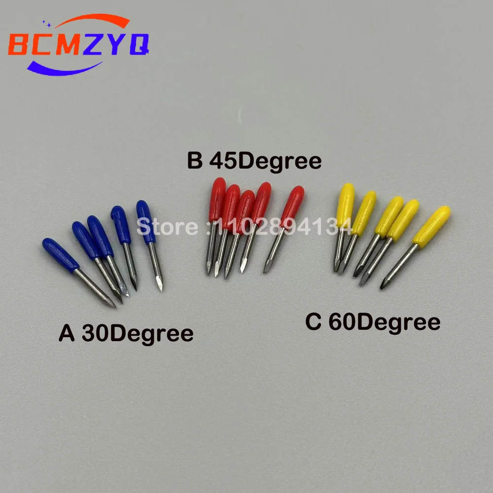 5PCS 30/45/60 Degree for Mimaki Plotter Cutter Knife Cemented Carbide Blade Cutting Plotter Blade Milling Cutting Carving Tools