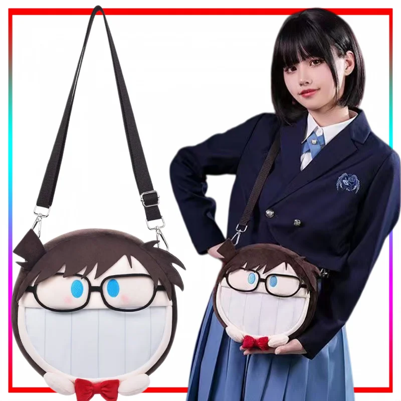 Detective Conan Plüsch-Umhängetasche Cartoon Conan Edogawa Itabag Große Kapazität Tragbare Aufbewahrung Anime-Merchandise Urlaubsgeschenk