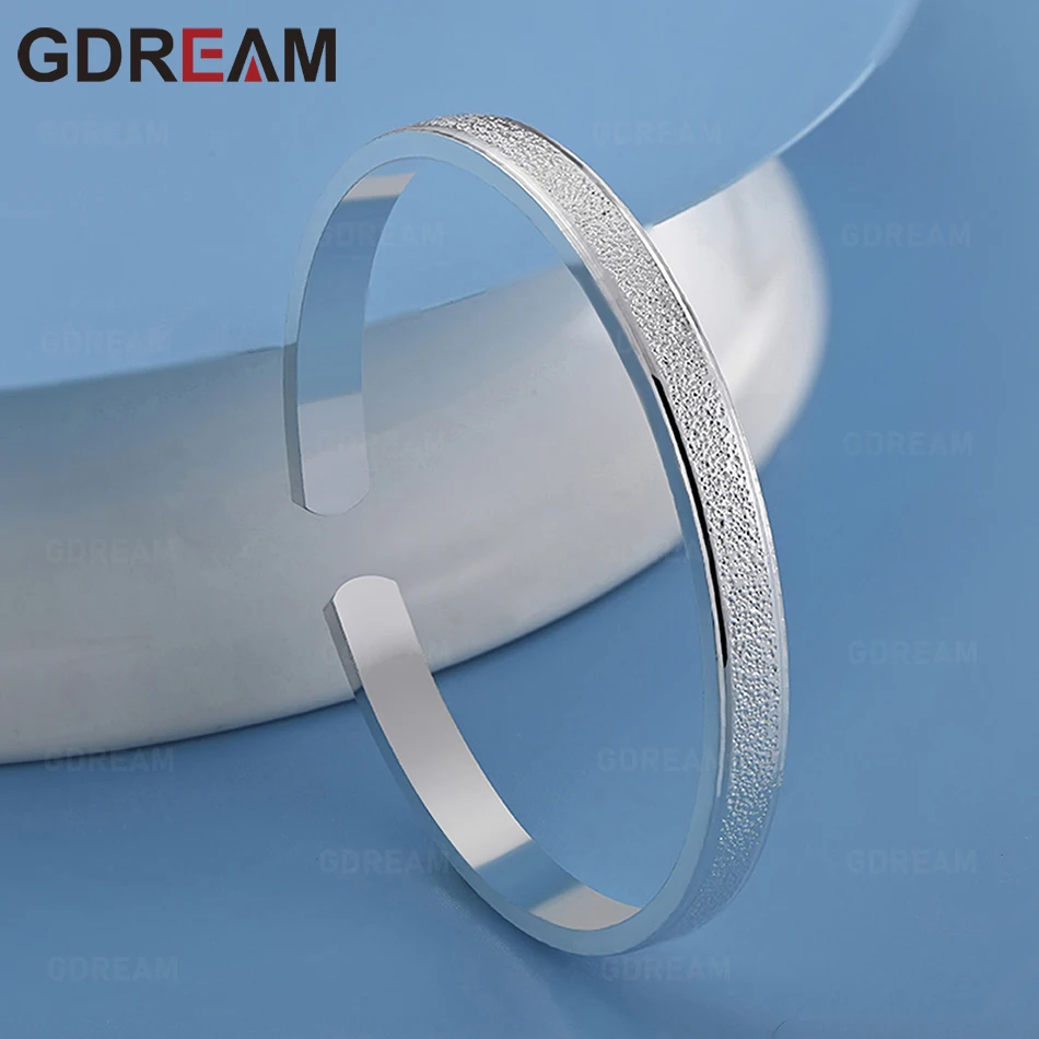 GDREAM 925 Sterling Silver Open Solid Bracelet Daily Accessories Women'S Simple And Elegant Jewelry