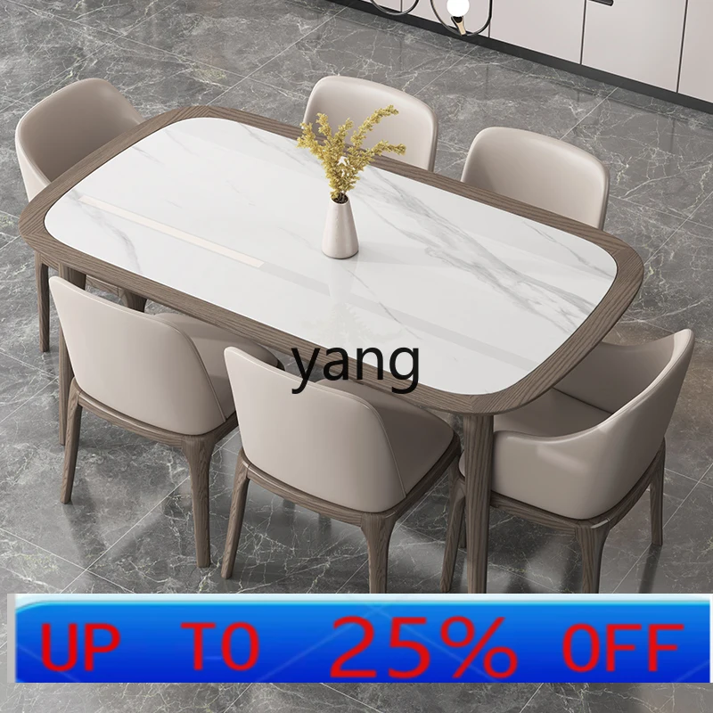

LH rock slab dining table modern simple small apartment marble dining table table and chair combination
