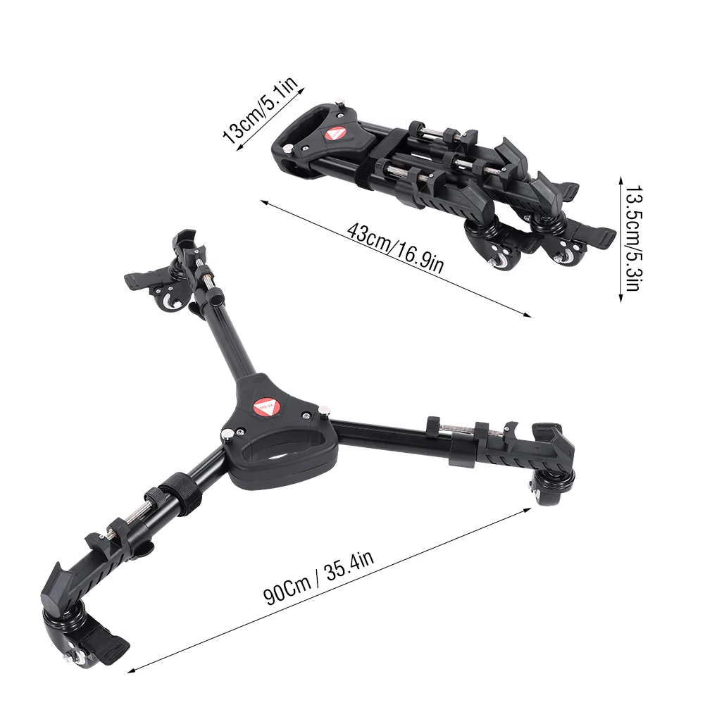 Camera Tripod Foldable Tripod  VX-600 Foldable Tripod  3 Wheels Stand Pulley Base  Camera Tripod Pulley