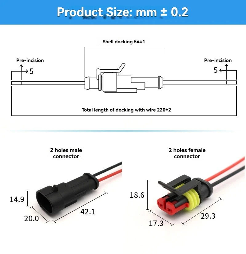 Wasserdichter Kfz-Steckverbinder 1 bis 6-polig, Buchse und Stecker, männlich und weiblich, für Kabel von Auto und Lkw, ideal für sichere Verbindungen, wasserfest, perfekt für Fahrzeuge, Motorräder, Boote und Elektropro – Detail 7