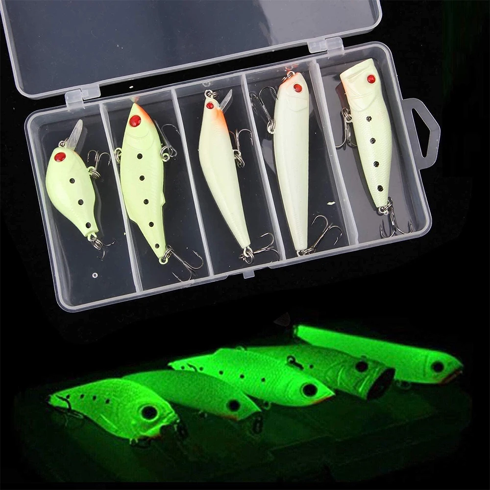 Señuelos VIB Popper 3D luminosos duro para lubina con anzuelos triples - imagen 3