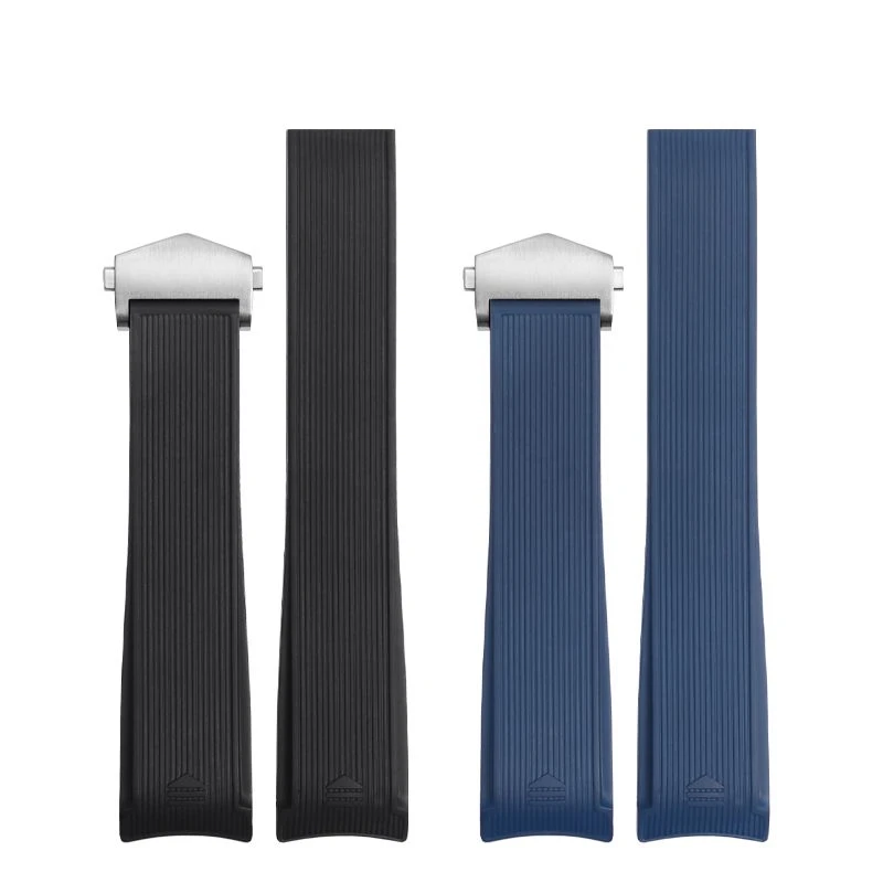 Blue Black Soft Silicone Watch Strap for R Tag Heuer Racing WAY101A Series Waterproof Rubber Watch Chain Watchband Men 22mm