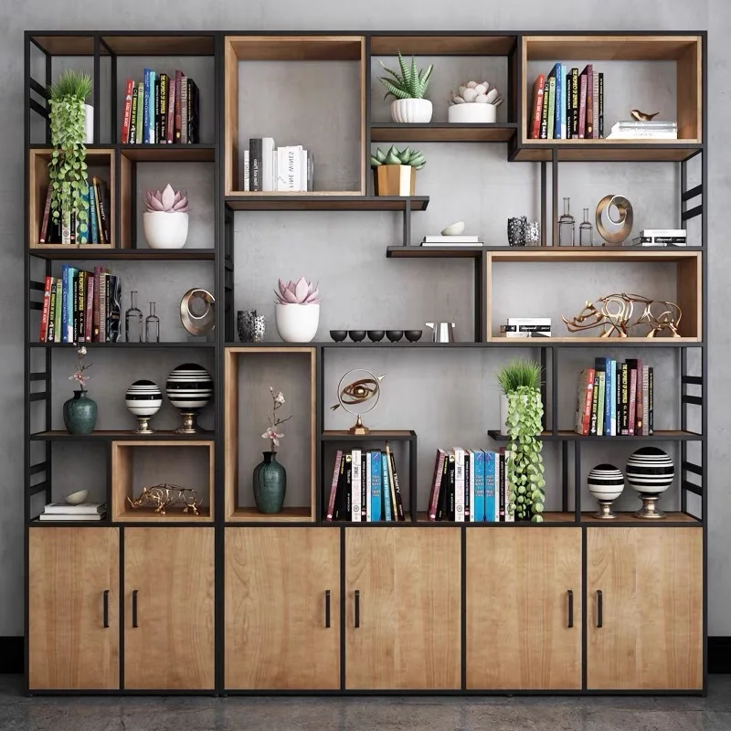 Display rack Shelf Screen porch partition wall Floor to ceiling flower stand Industrial style living room Wrought iron decorativ