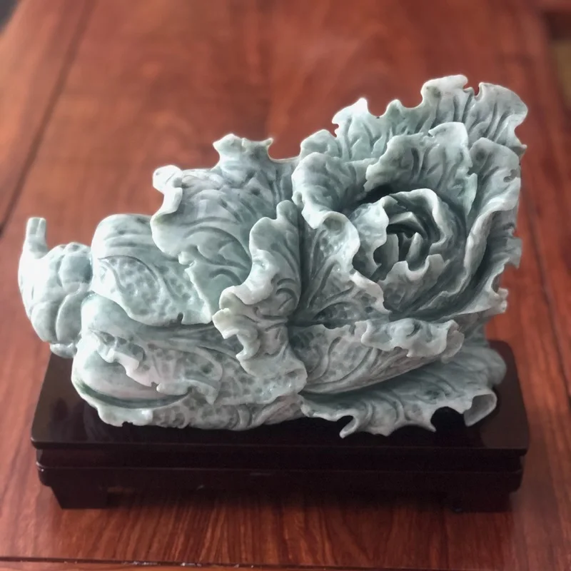 Jade green jade cabbage ornament, Guizhou green jade cabbage, Lantian jade cabbage, home and company business gift ornament