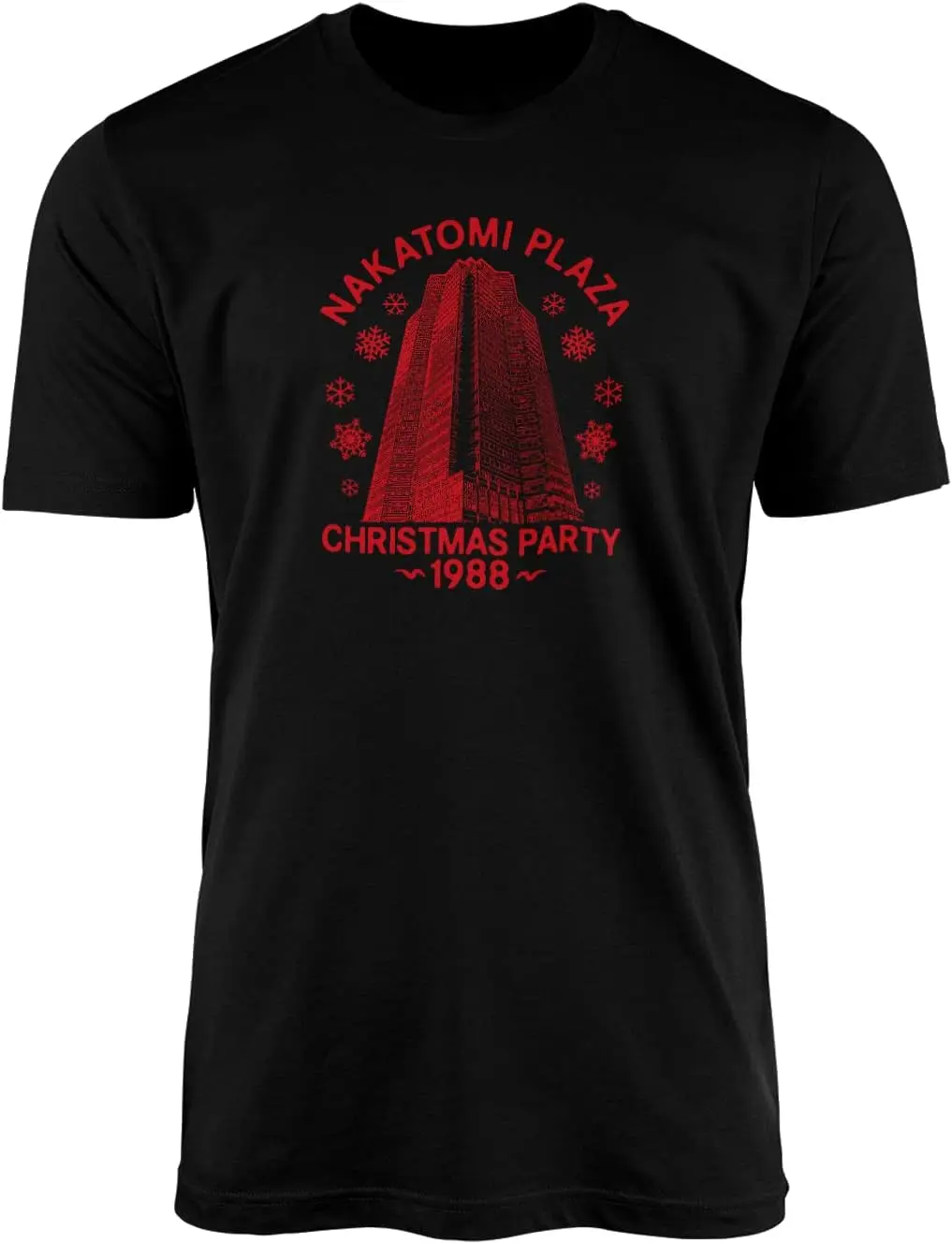 ناكاتومي بلازا الكبار حفلة عيد الميلاد تي شيرت 1988 المباحث فيلم فيلم العمل الأمريكي مستوحاة من الإثارة الجولة الرقبة القطن المحملة
