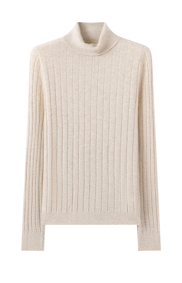 BY3521239 Luxuriöser Damen-Kaschmir-Rollkragenpullover, weicher, gerippter, schmal geschnittener Pullover, Winter-Strickware mit hohem Kragen – Detail 20