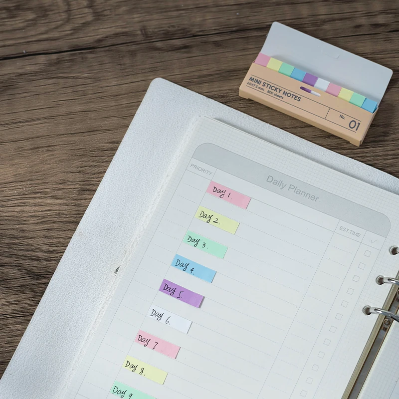 Mini Morandi Sticky Notes Set Fluorescent Index Stickers Memo Pad Self-Adhesive Label Stationery Office A7804