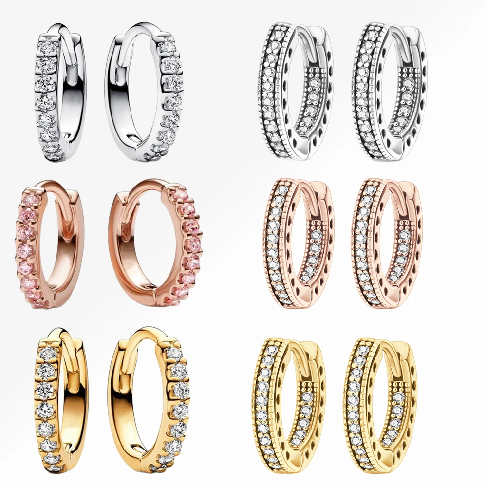 Novo autêntico 925 brincos de prata esterlina espumante feminino eardrop presente pérola brincos de argola
