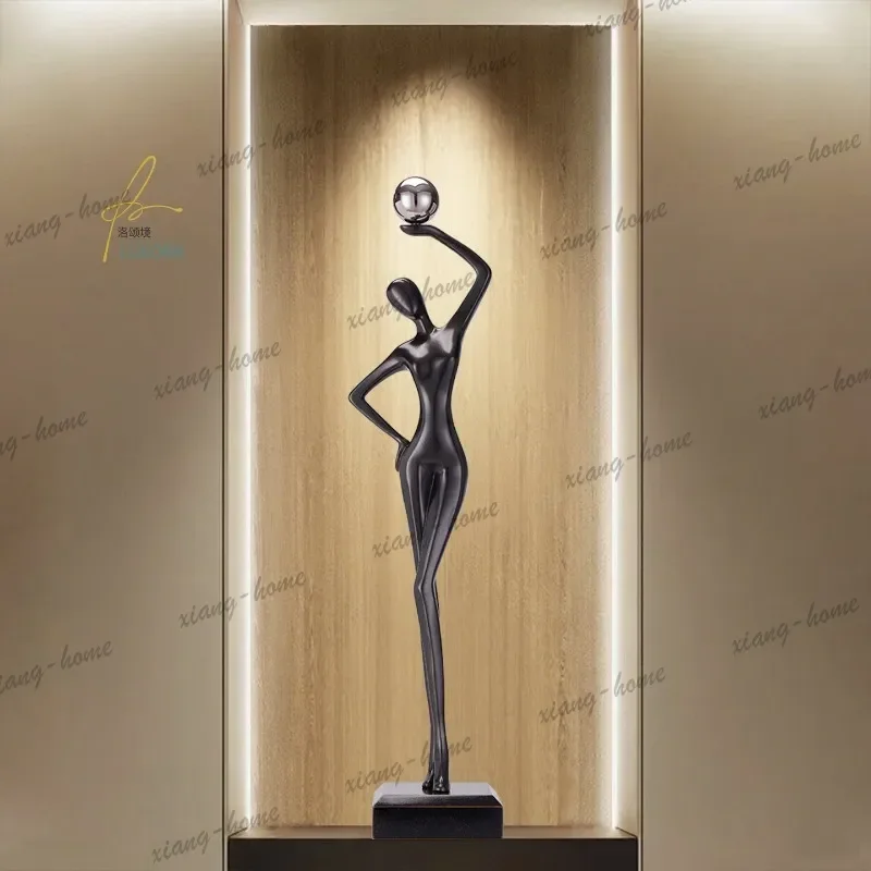 Abstract figure art ornament slender light luxury vertical high sculpture high-end entrance niche handicrafts